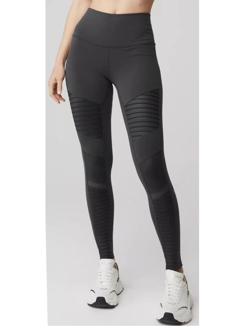 Alo Yoga gray High-Waist Moto Leggings